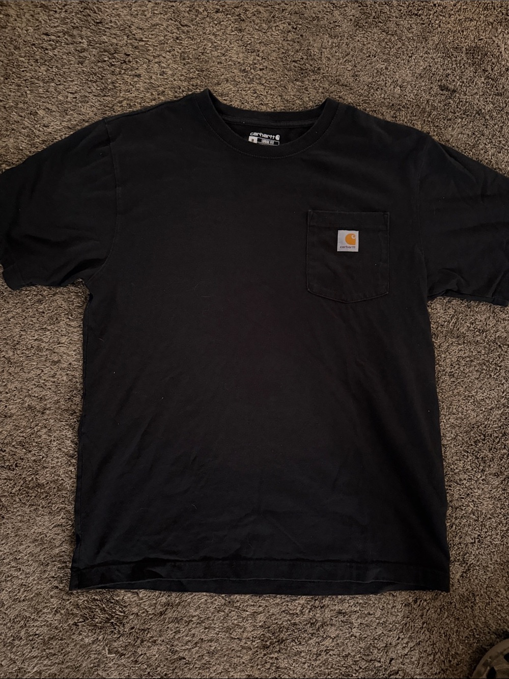 Carhartt Black Short-Sleeve Pocket Tee with Logo Patch